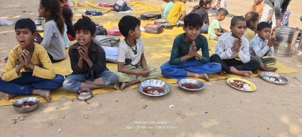 distributing food and happiness