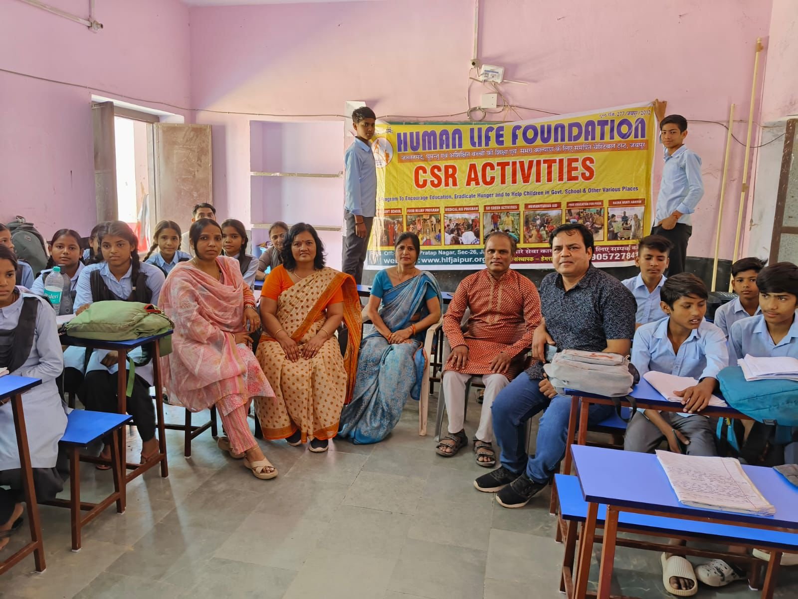 gave furniture in govt. school