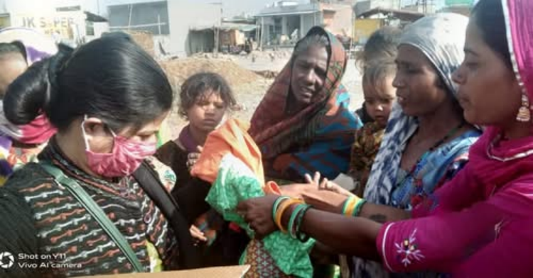 distribution of daily basic need clothes on large scale