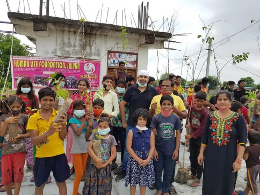health awareness for small poor children and giloy plantation